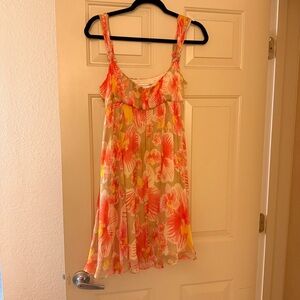Diane Von Furstenberg Silk Orange Floral Dress